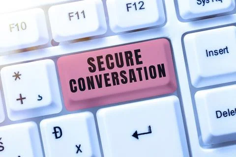 Writing displaying text Secure Conversation. Internet Concept Secured Encrypted Stock Photos