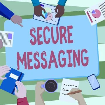 Writing displaying text Secure Messaging. Business showcase protect critical 스톡 일러스트
