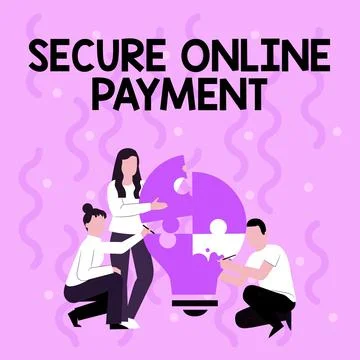 Writing displaying text Secure Online Payment. Business showcase Protected Stockillustratie