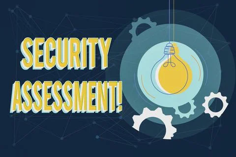 Writing displaying text Security Assessment. Business showcase study to locate Stock Illustration
