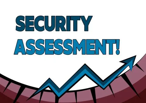Writing displaying text Security Assessment. Word for study to locate IT Stock Illustration