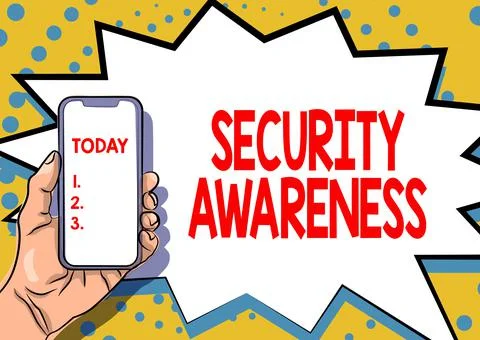 Writing displaying text Security Awareness. Business idea educating employees Stock Illustration