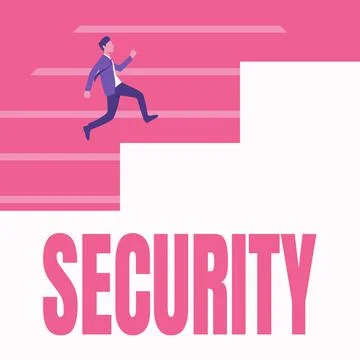 Writing displaying text Security. Business overview measures taken to be safe Stock Illustration