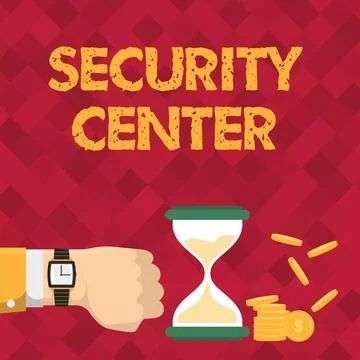 Writing displaying text Security Center. Business overview centralized unit that Stock Illustration