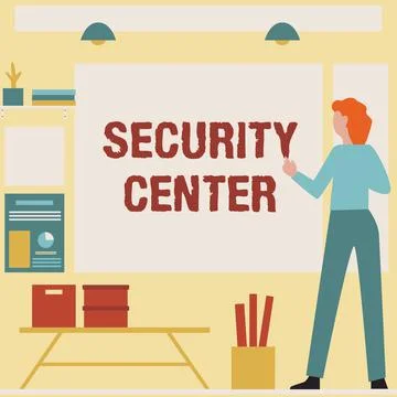Writing displaying text Security Center. Word Written on centralized unit that Stock Illustration