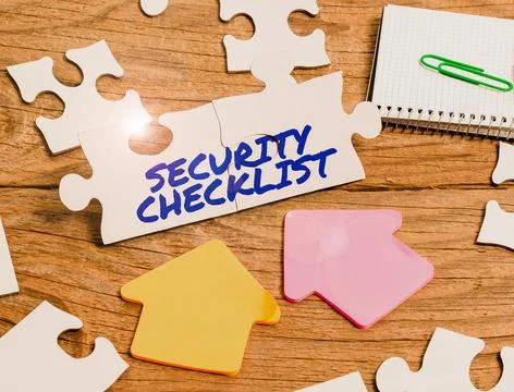 Writing displaying text Security Checklist. Business idea Protection of Data and Stock Photos
