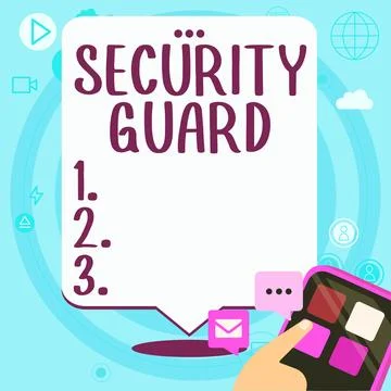 Writing displaying text Security Guard. Business idea tools used to manage Illustrazione stock