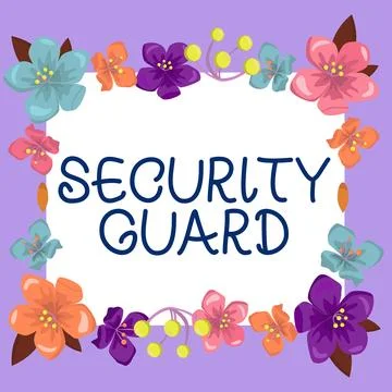 Writing displaying text Security Guard. Word Written on tools used to manage Ilustração Stock