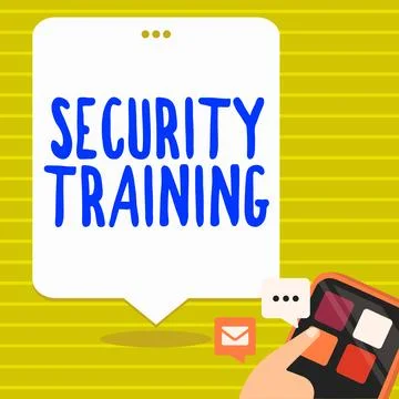 Writing displaying text Security Training. Word for providing security awareness Stock Illustration