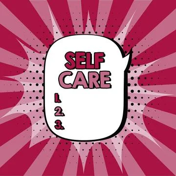 Writing displaying text Self Care. Word Written on Give comfort to your own body 스톡 일러스트