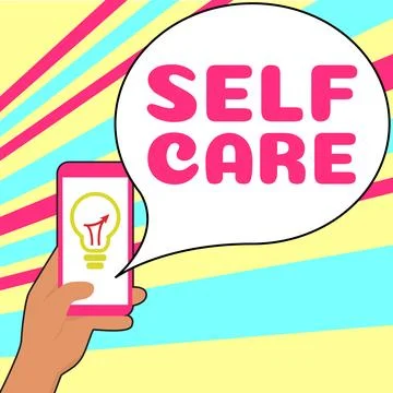 Writing displaying text Self Care. Business concept Give comfort to your own Stock Illustration