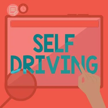 Writing displaying text Self Driving. Business idea Autonomous vehicle Ability Stock Illustration