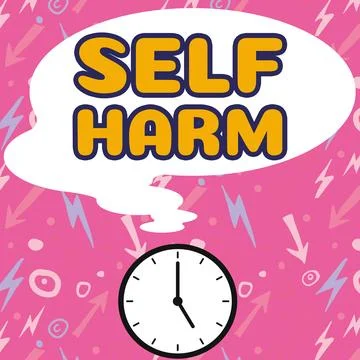 Writing displaying text Self Harm. Conceptual photo state of health and well Illustrazione stock
