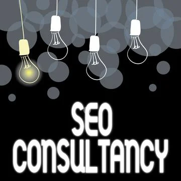 Writing displaying text Seo Consultancy. Business approach specialize in Stock Illustration