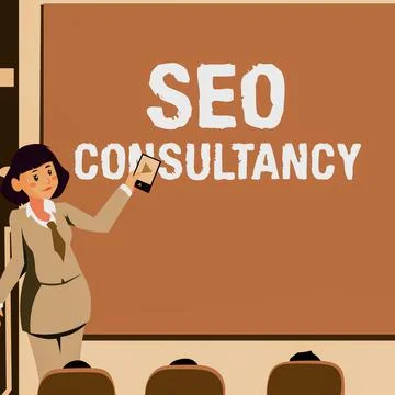 Writing displaying text Seo Consultancy. Business overview specialize in Stock Illustration