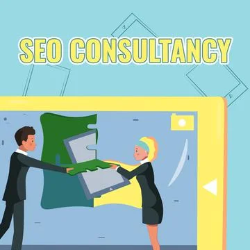 Writing displaying text Seo Consultancy. Internet Concept specialize in Stock Illustration
