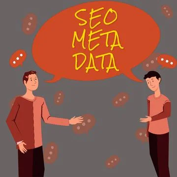 Writing displaying text Seo Meta Data. Business approach Search Engine Stock Illustration