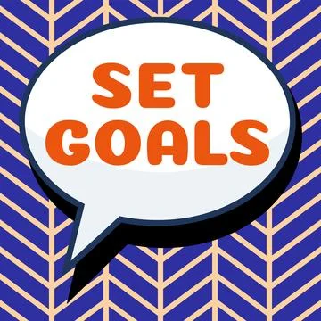 Writing displaying text Set Goals. Word Written on Defining or achieving Stock Illustration