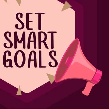 Writing displaying text Set Smart Goals. Business idea Establish achievable Stock Illustration