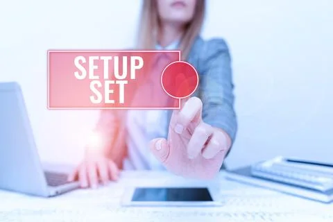 Writing displaying text Setup Set. Business idea the manner, position, or Stock Photos