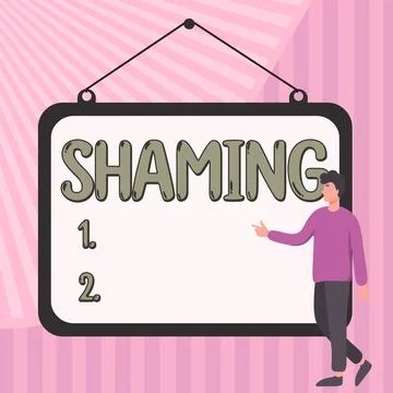 Writing displaying text Shaming. Internet Concept subjecting someone to disgrace Stock Illustration