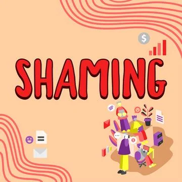 Writing displaying text Shaming. Word Written on subjecting someone to disgrace Stock Illustration