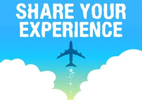 Writing displaying text Share Your Experience. Conceptual photo telling about Illustrazione stock