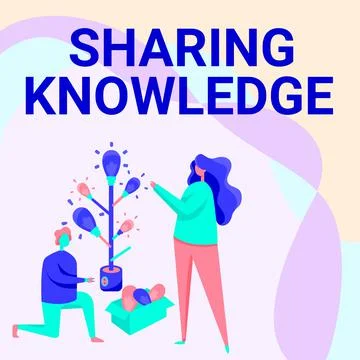 Writing displaying text Sharing Knowledge. Business idea activity through which 스톡 일러스트