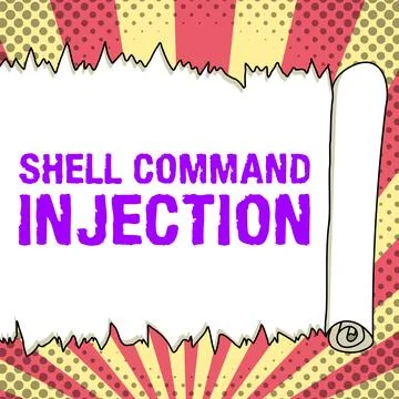 Writing displaying text Shell Command Injection. Business overview used by Stock Illustration
