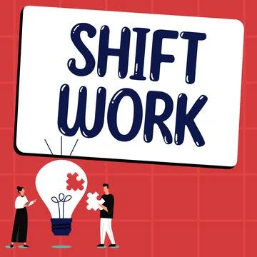 Writing displaying text Shift Work. Business approach work comprising periods in Stock Illustration