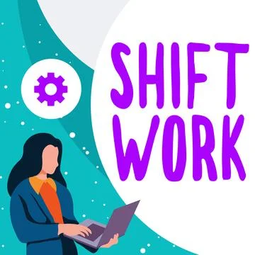 Writing displaying text Shift Work. Business idea work comprising periods in Stock Illustration