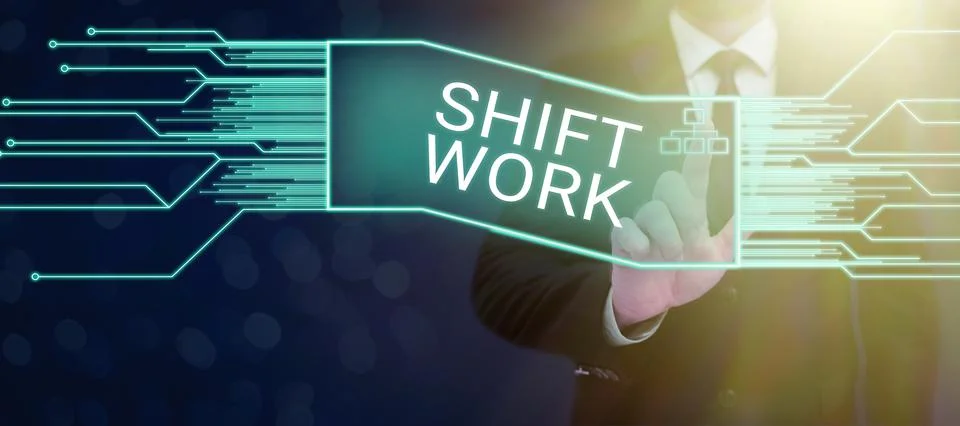 Writing displaying text Shift Work. Business overview work comprising periods in Stock Photos
