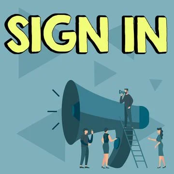 Writing displaying text Sign In. Internet Concept to write your name on a form Stock Illustration