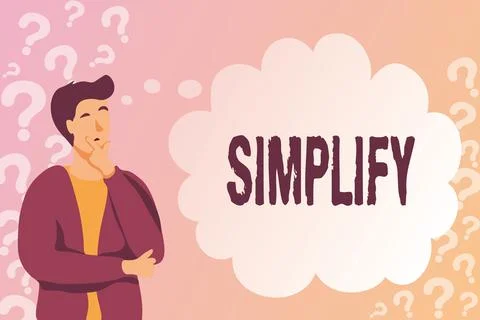 Writing displaying text Simplify. Business idea make something simpler or easier 스톡 일러스트
