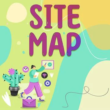 Writing displaying text Site Map. Word Written on designed to help both users Stock Illustration