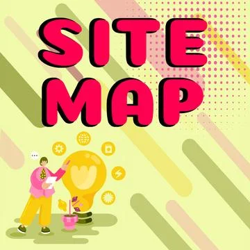 Writing displaying text Site Map. Business approach designed to help both users Stockillustratie