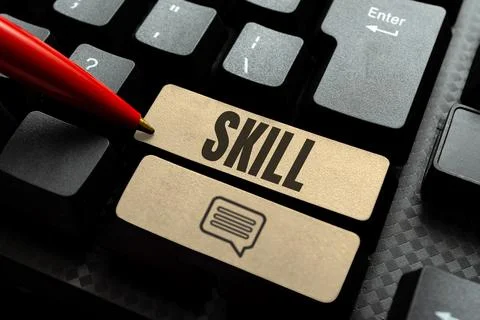 Writing displaying text Skill. Conceptual photo ability to use one's knowledge Foto stock