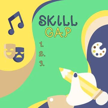 Writing displaying text Skill Gap. Word Written on Refering to a person s is Stock Illustration