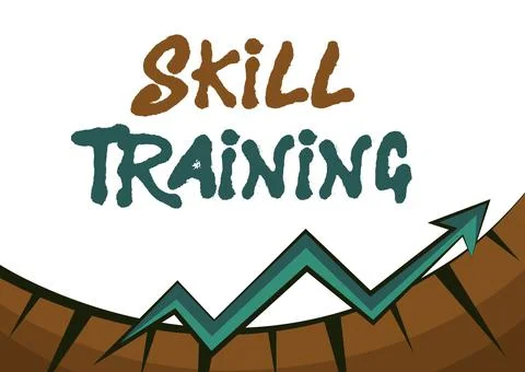 Writing displaying text Skill Training. Conceptual photo designed to gain and Stock Illustration