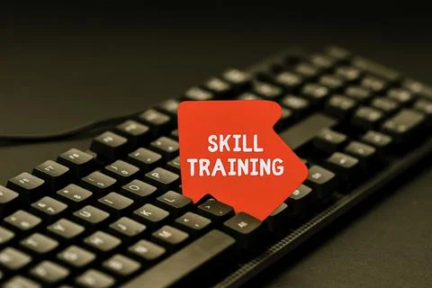 Writing displaying text Skill Training. Word Written on designed to gain and Stock Photos
