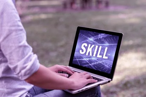 Writing displaying text Skill. Word for ability to use one s is knowledge 스톡 사진