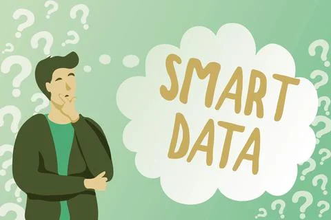 Writing displaying text Smart Data. Business overview digital information that 스톡 일러스트