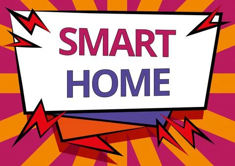 Writing displaying text Smart Home. Business overview equipped home can be Ilustração Stock