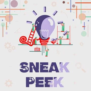 Writing displaying text Sneak Peek. Business idea to see before officially Stock Illustration