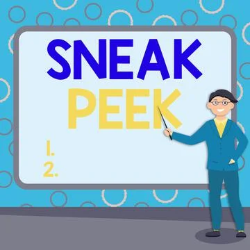 Writing displaying text Sneak Peek. Conceptual photo to see before officially Stock Illustration