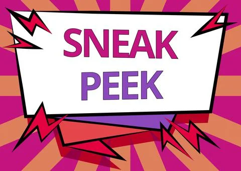 Writing displaying text Sneak Peek. Concept meaning to see before officially Illustrazione stock