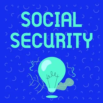 Writing displaying text Social Security. Internet Concept assistance from state Stock Illustration