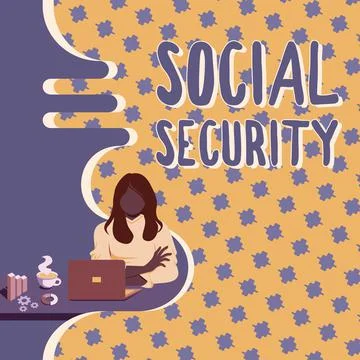 Writing displaying text Social Security. Business approach assistance from state Stock Illustration