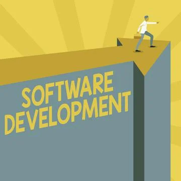 Writing displaying text Software Development. Business approach software is 스톡 일러스트