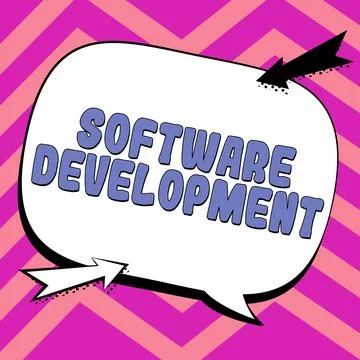 Writing displaying text Software Development. Business overview software is 스톡 일러스트